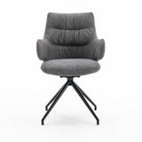 Eva Swivel Dining Chair with High Arms