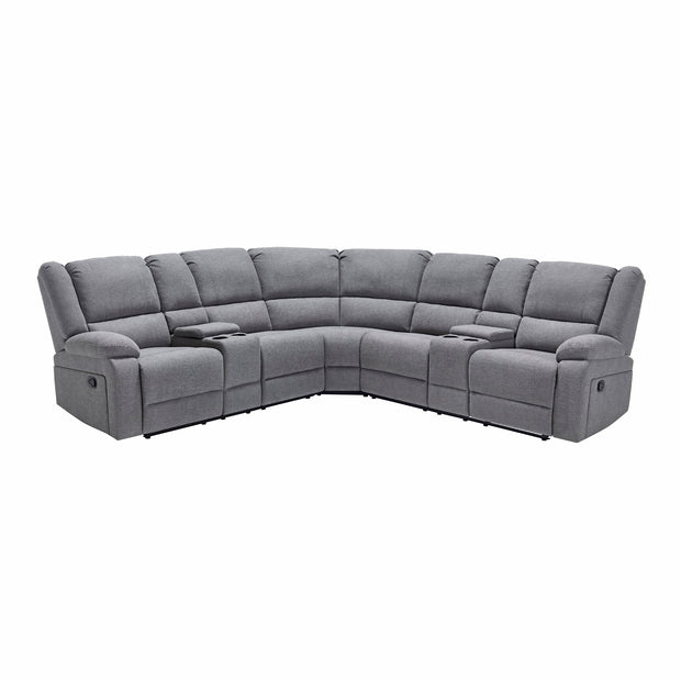 Praga 5 Seater Fabric Corner Recliner Sofa