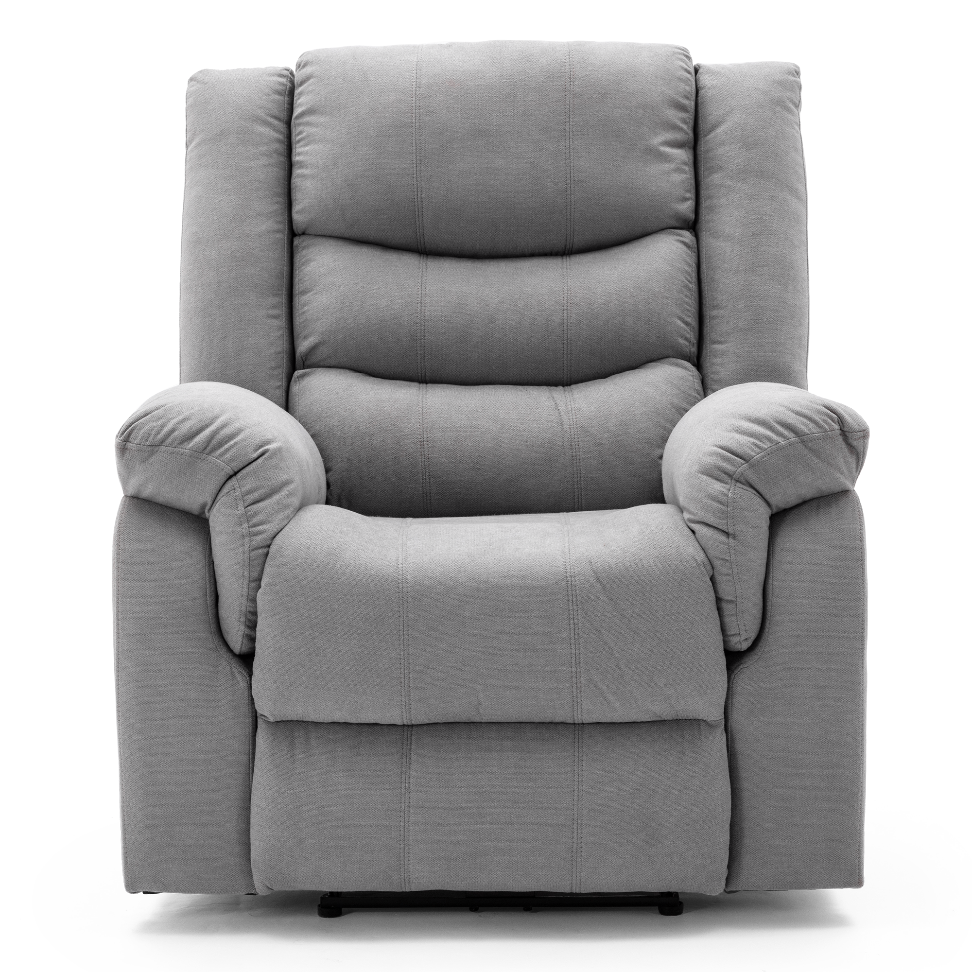 Seattle Manual Recliner Sofa in Grey Fabric 1 Seater