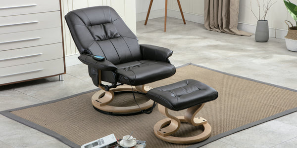 Tuscany Swivel Recliner Chair with Foot Stool