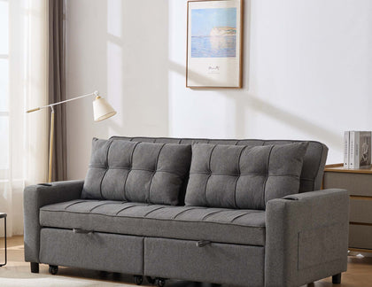 The Hudson: 3 Seater Double Chaise Sofa Bed
