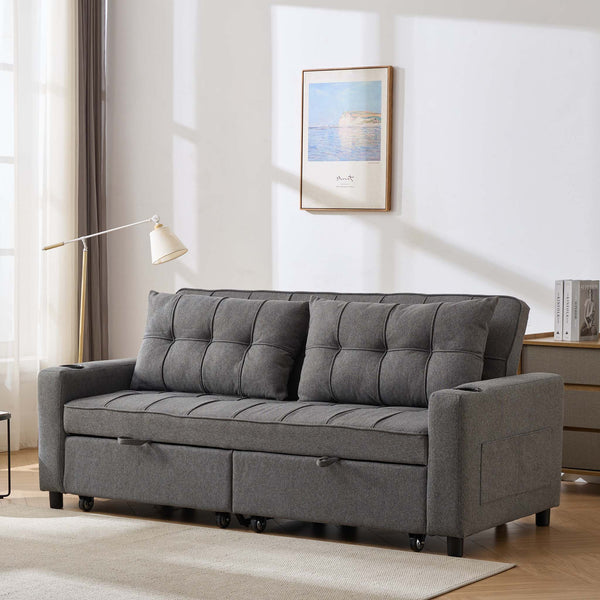 The Hudson: 3 Seater Double Chaise Sofa Bed