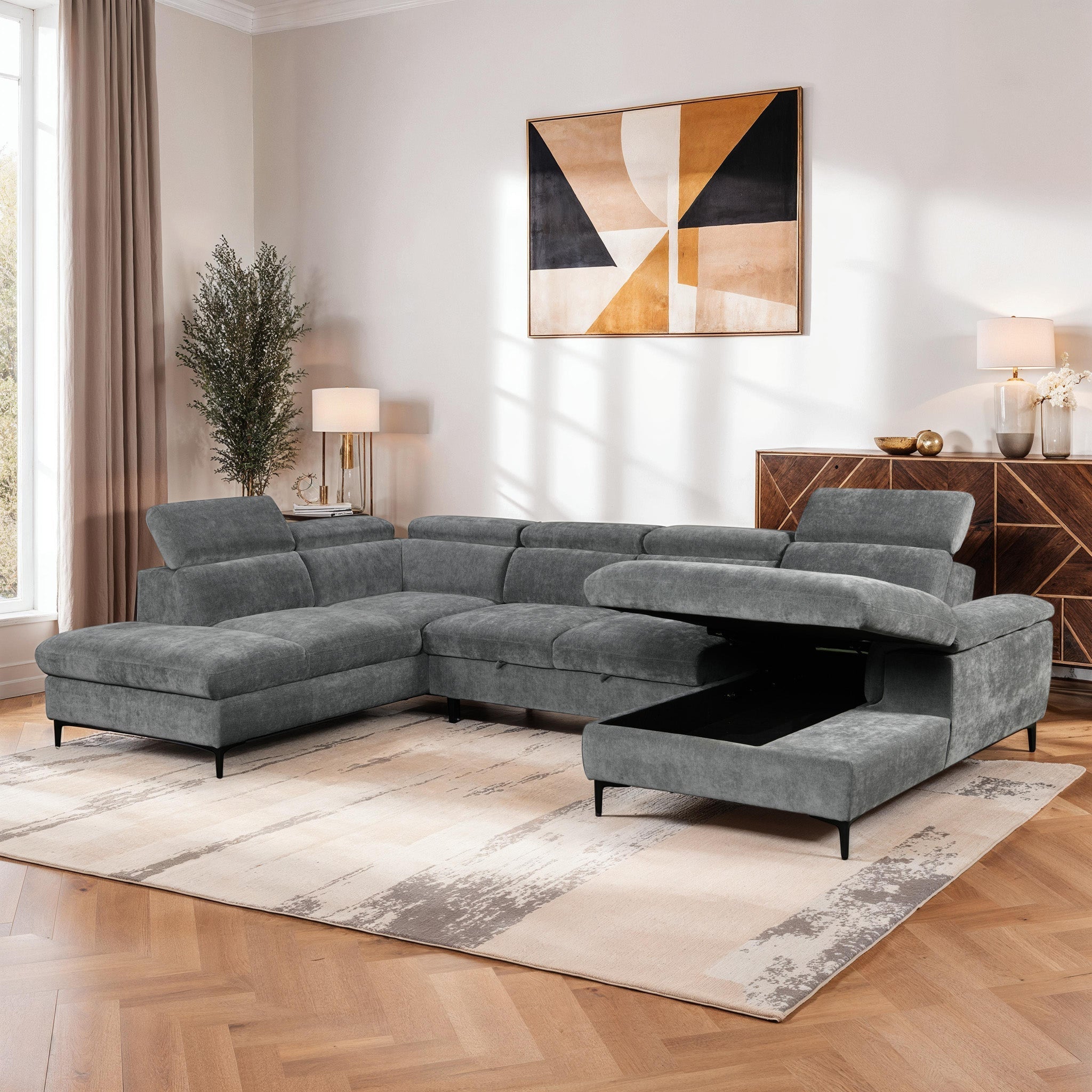  The Leon: U Shape Pull Out Sofa Bed 
