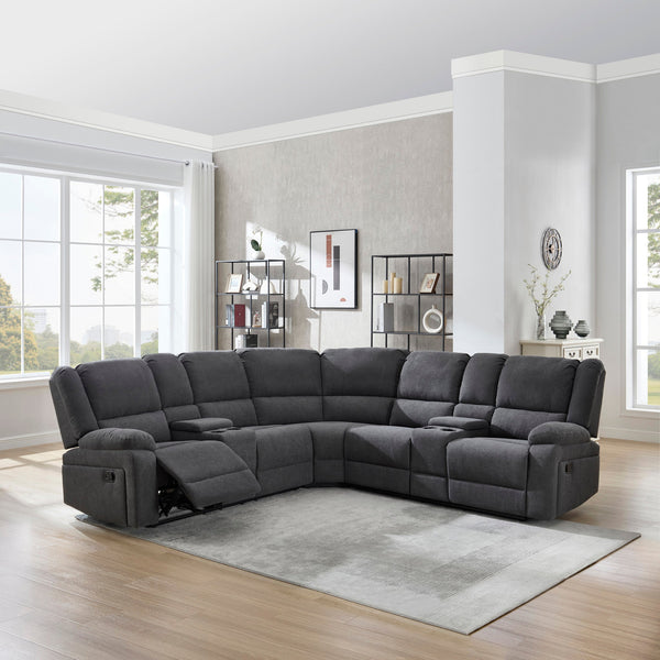 Praga Corner Sofa with Recliner and Consoles