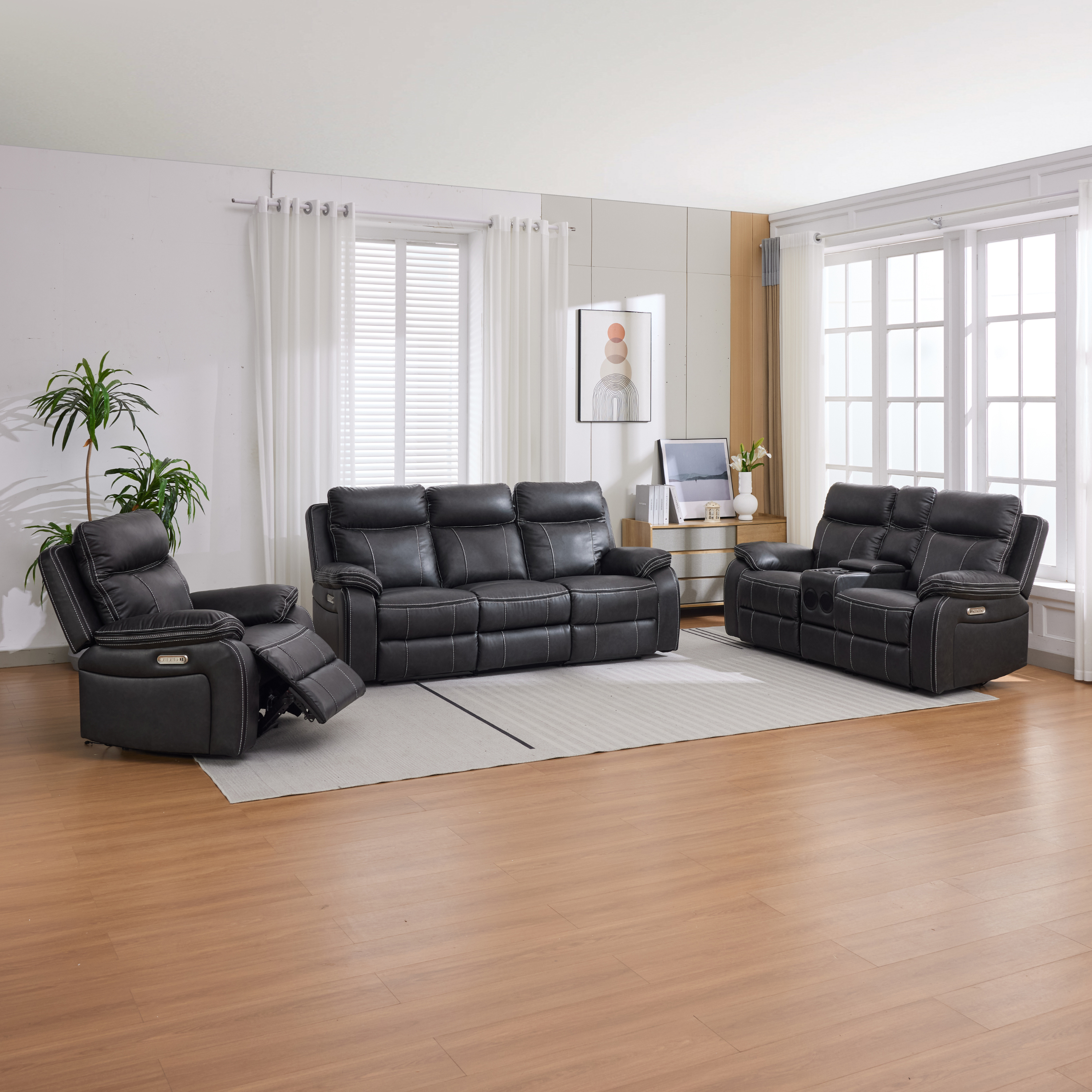  Vinson: Electric Recliner Sofa with USB charging and Bluetooth 