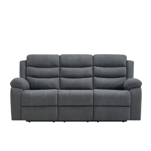 Boston Manual Latch 3 Seater Fabric Recliner Sofa in Grey