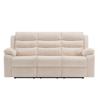 Boston Manual Latch 3 Seater Fabric Recliner Sofa in Grey