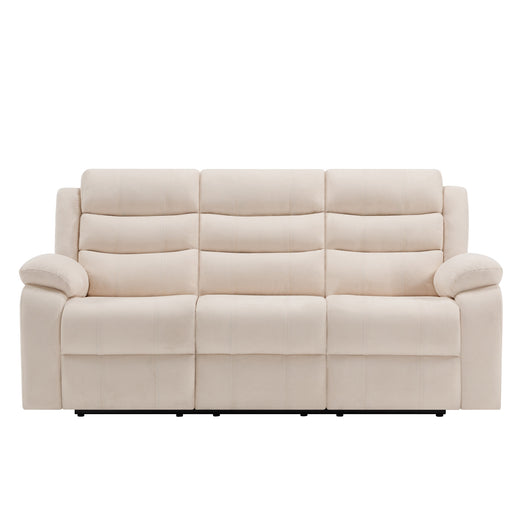 Boston Manual Latch 3 Seater Fabric Recliner Sofa in Grey