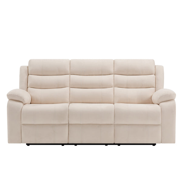 Boston Manual Latch 3 Seater Fabric Recliner Sofa in Grey