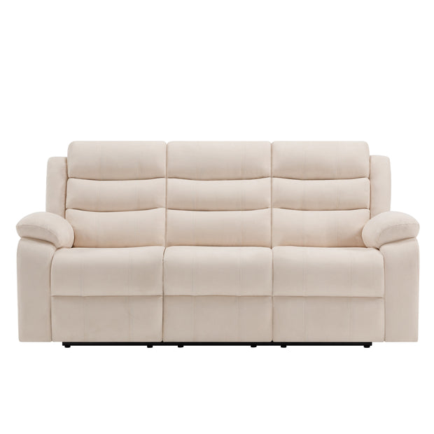 Boston Manual Latch 3 Seater Fabric Recliner Sofa in Grey