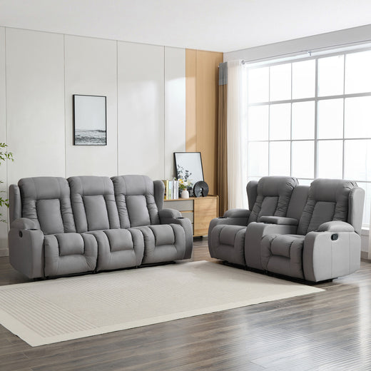 Caesar 2+3 Seater Recliner Sofa Set with Drinks Console