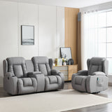 Caesar 1+2 Seater Recliner Sofa Set with Drinks Console