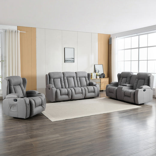 Caesar 1+2+3 Seater Recliner Sofa Set with Drinks Console