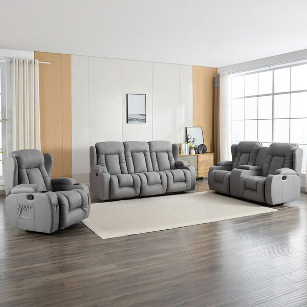 Caesar 1+2+3 Seater Recliner Sofa Set with Drinks Console