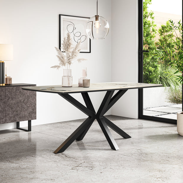 Juno Sintered Stone Ceramic Dining Table Gloss/Matt 6-8 Seater