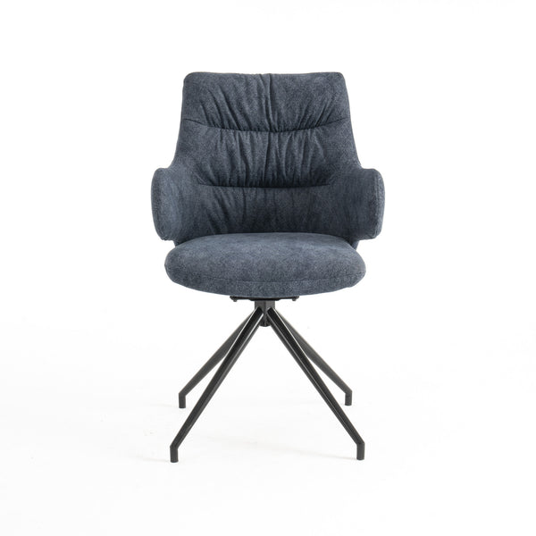 Eva Swivel Dining Chair with High Arms