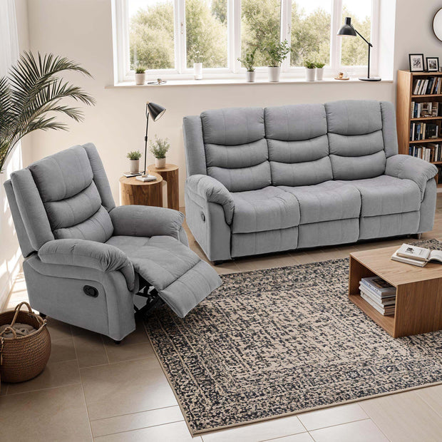 Seattle 1+3 Seater Fabric Recliner Sofa Set