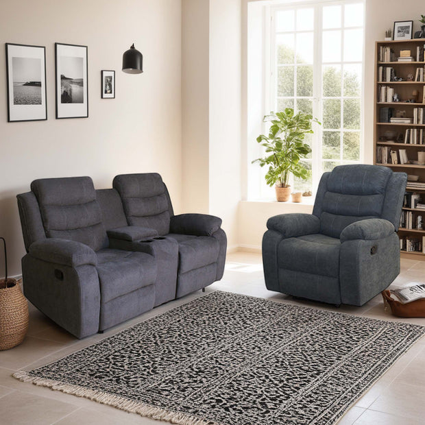 Boston 1+2 Seater with Drinks Console Recliner Sofa Set
