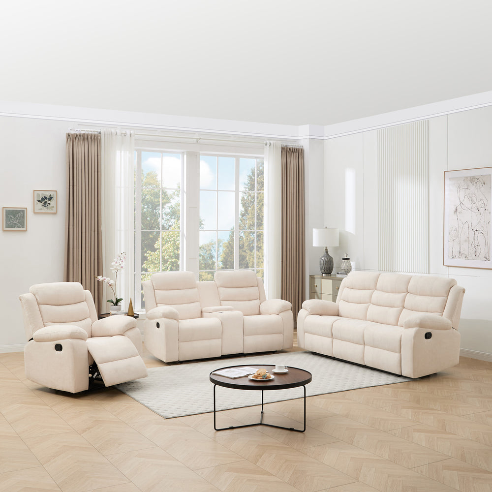 Boston 1+2+3 Seater with Drinks Console Recliner Sofa Set