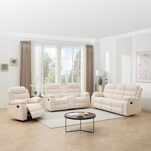 Boston 1+2+3 Seater with Drinks Console Recliner Sofa Set