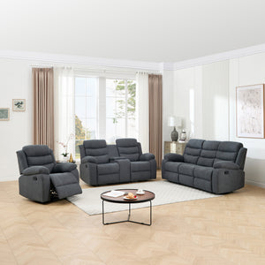 Boston 1+2+3 Seater with Drinks Console Recliner Sofa Set