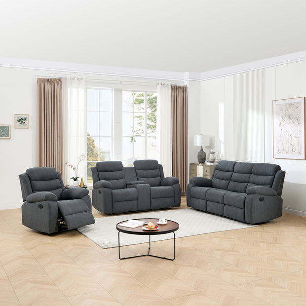 Boston 1+2+3 Seater with Drinks Console Recliner Sofa Set