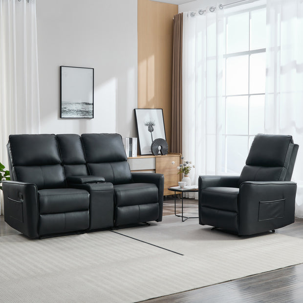 Madrid 1+2 Seater Recliner Sofa with Drinks Console