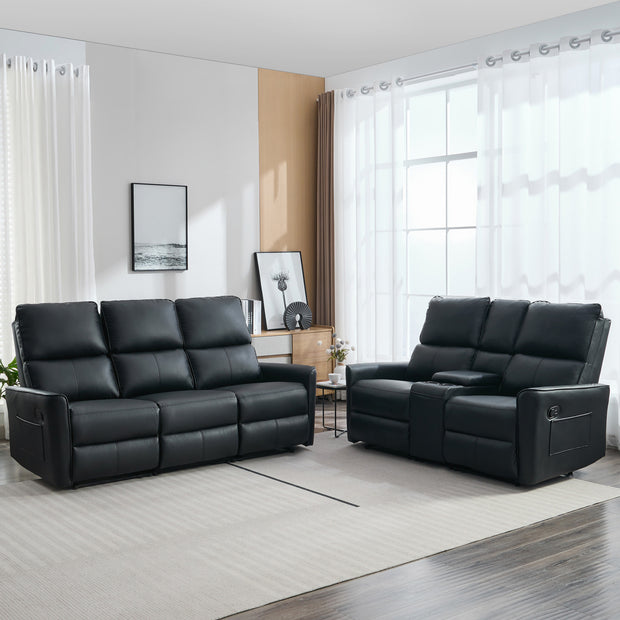 Madrid 2+3 Seater Recliner Sofa Set with Drinks Console