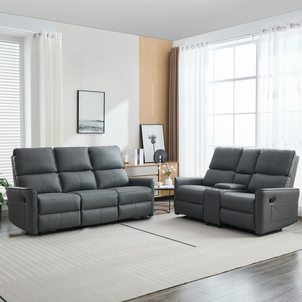 Madrid 2+3 Seater Recliner Sofa Set with Drinks Console
