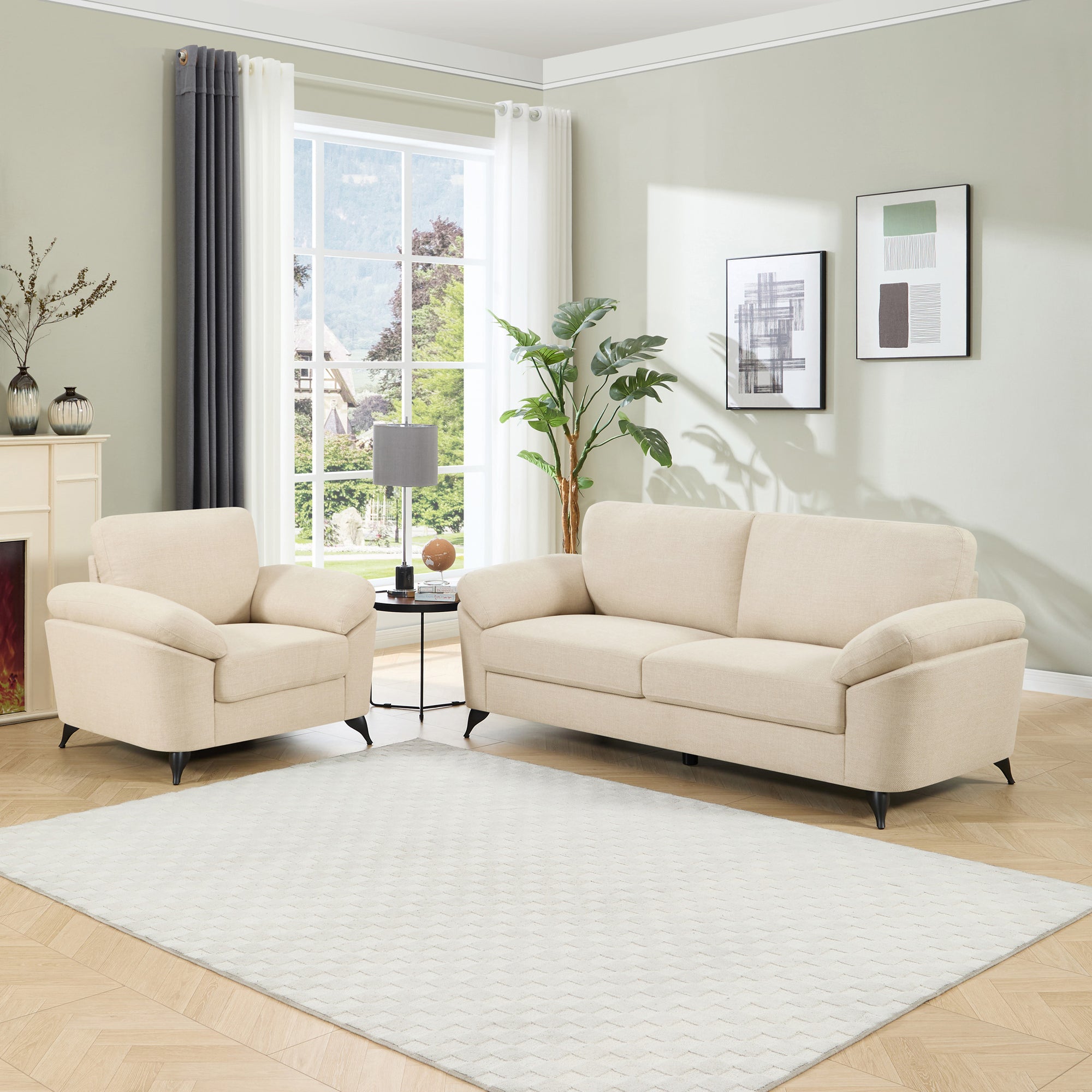 Malmo Fabric 1+3 Seater Sofa Set