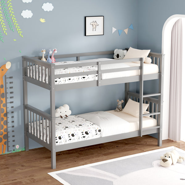 Oliver Grey Wooden Bunk Bed - Single