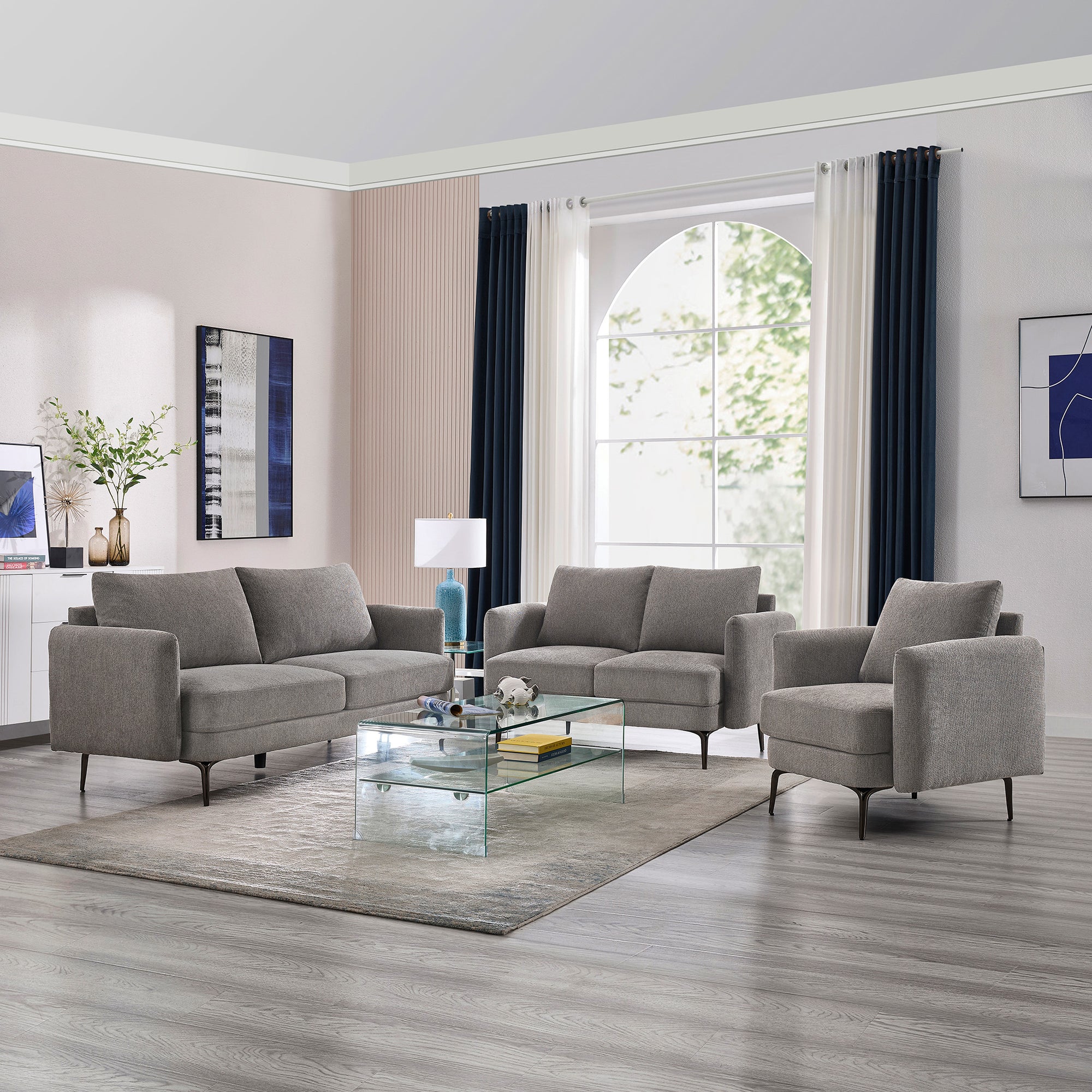 Sofia 1+2+3 Seater Fabric Sofa Set