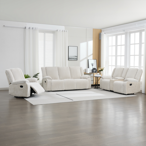 Verona 1+2+3 Seater Jumbo Cord Manual Recliner Sofa Set