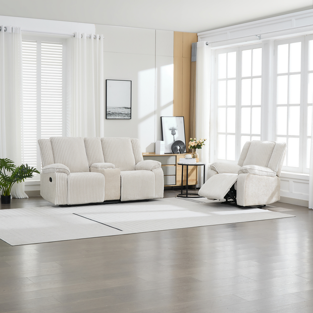 Verona 1+2 Seater Jumbo Cord Manual Recliner Sofa Set