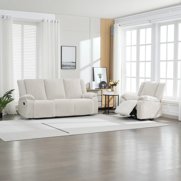 Verona 1+3 Seater Jumbo Cord Manual Recliner Sofa Set