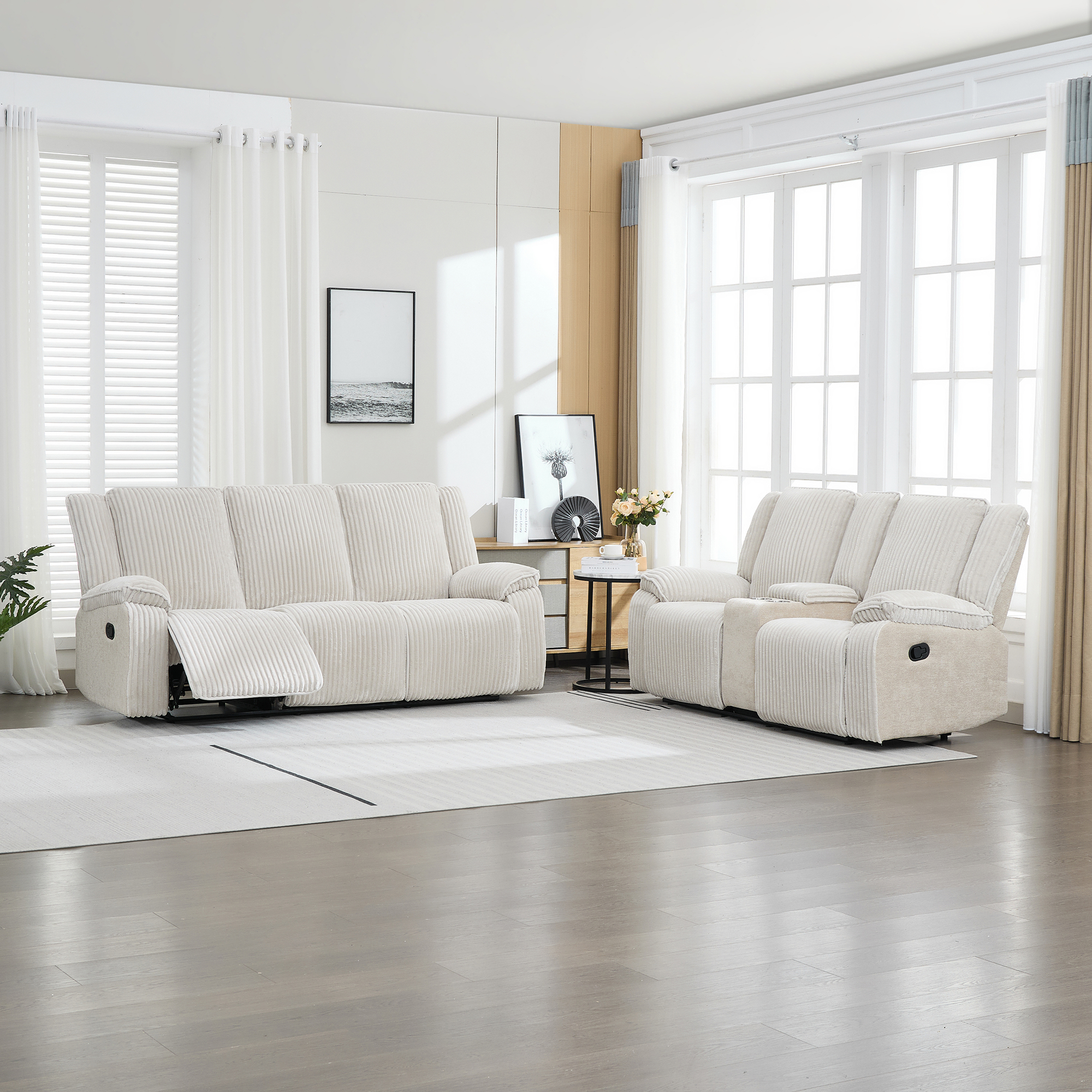 Verona 2+3 Seater Jumbo Cord Manual Recliner Sofa Set