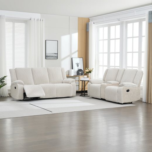 Verona 2+3 Seater Jumbo Cord Manual Recliner Sofa Set