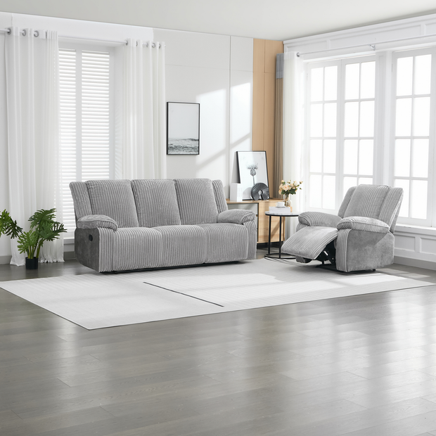 Verona 1+3 Seater Jumbo Cord Manual Recliner Sofa Set