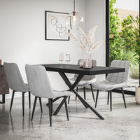 Donni Dining Table And Chairs -  Black Table Top w Black Legs + Nova Dining Chair Set of 4/6
