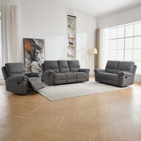 Fosse 1 + 2 + 3 Seater Fabric Manual Recliner Sofa Set