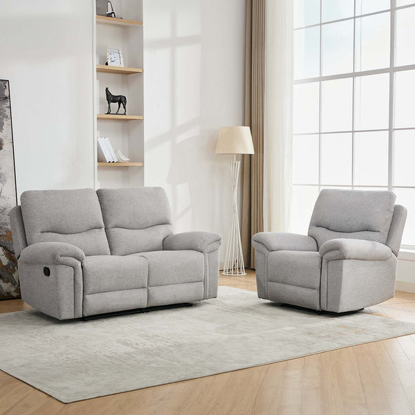 Fosse 1 + 2 Seater Fabric Manual Recliner Sofa Set