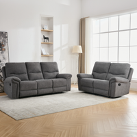 Fosse 2 + 3 Seater Fabric Manual Recliner Sofa Set