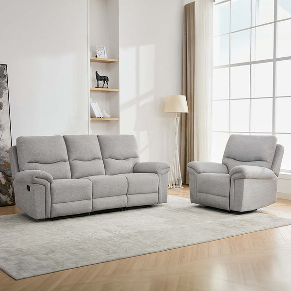 Fosse 1 +3 Seater Fabric Manual Recliner Sofa Set