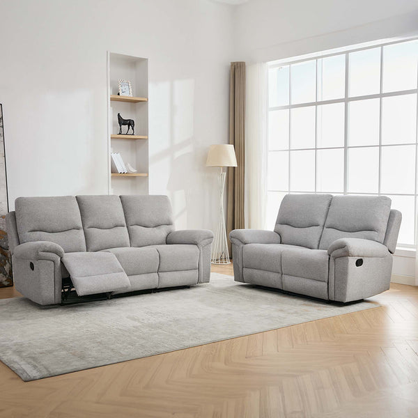 Fosse 2 + 3 Seater Fabric Manual Recliner Sofa Set