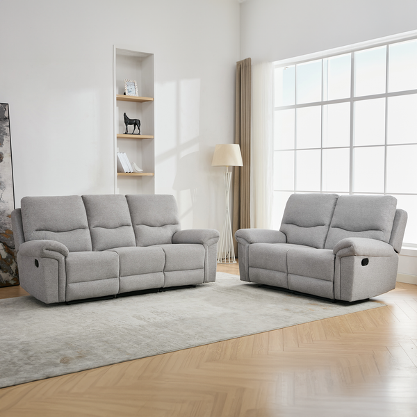 Fosse 2 + 3 Seater Fabric Manual Recliner Sofa Set