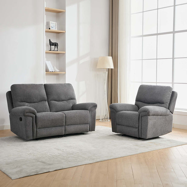 Fosse 1 + 2 Seater Fabric Manual Recliner Sofa Set