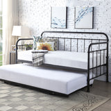 Ickleford Industrial Black Metal Day Bed Frame with Guest Trundle