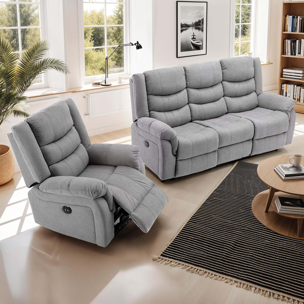 Seattle 1+3 Seater Fabric Recliner Sofa Set