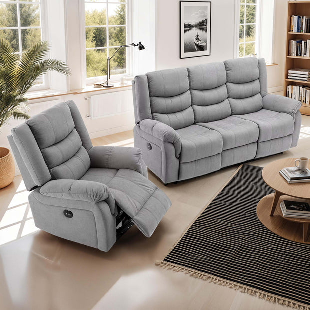 Seattle 1+3 Seater Fabric Recliner Sofa Set