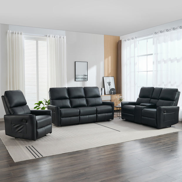 Madrid 1+2+3 Seater Recliner Sofa Set with Drinks Console